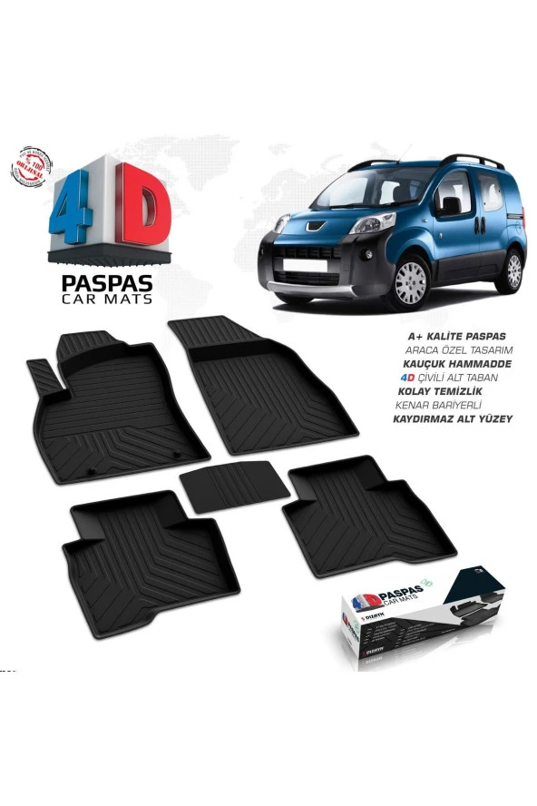 Peugeot Bipper 4D Havuzlu Paspas Siyah A+Kalite ürün görseli 1