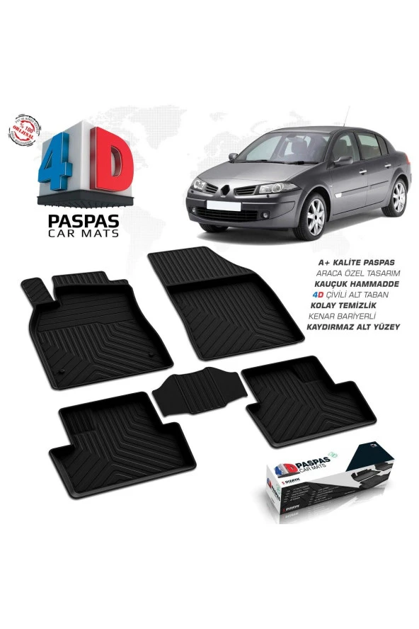 Renault Megane 2 SD 4D Havuzlu Paspas 2002-2008 A+Kalite ürün görseli 1