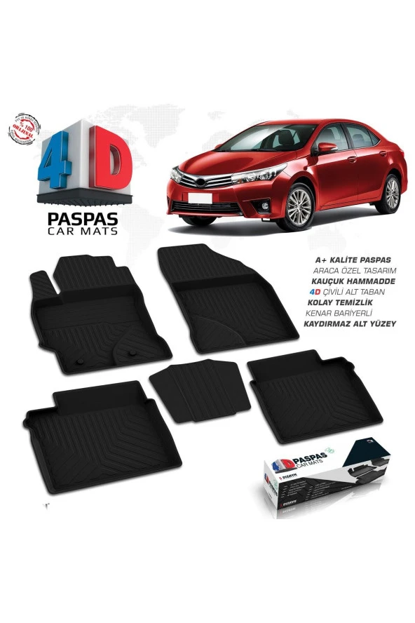 Toyota Corolla 4D Havuzlu Paspas 2013-2018 A+Kalite ürün görseli 1