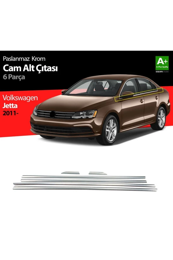 VW Jetta Krom Cam Çıta 6 Prç 2011 Üzeri ürün görseli 1
