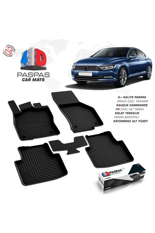 VW Passat B8 4D Havuzlu Paspas 2015 ve Üzeri A+Kalite ürün görseli 1
