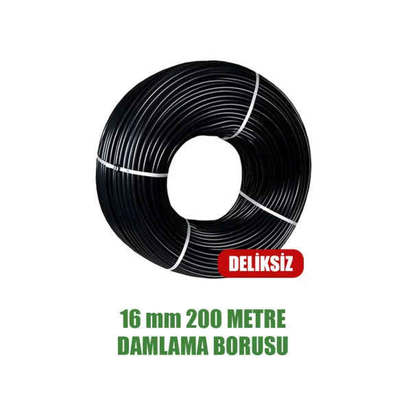 16 MM DAMLAMA BORUSU 200 METRE DELİKSİZ DAMLA SULAMA HORTUMU SULAMA SİSTEMİ ürün görseli 1