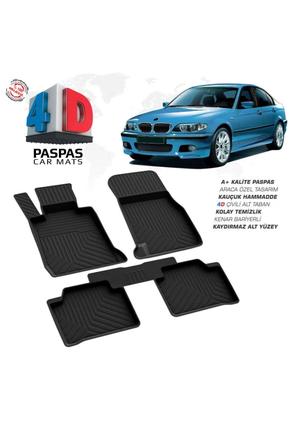 Bmw 3 Serisi E46 4D Havuzlu Paspas 1998-2005 A+Kalite ürün görseli 1