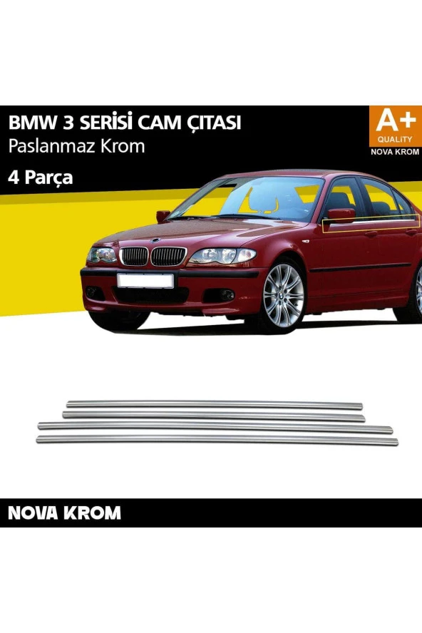 Bmw 3 Serisi E46 Krom Cam Çıtası 4 Prç 1998-2005 ürün görseli 1