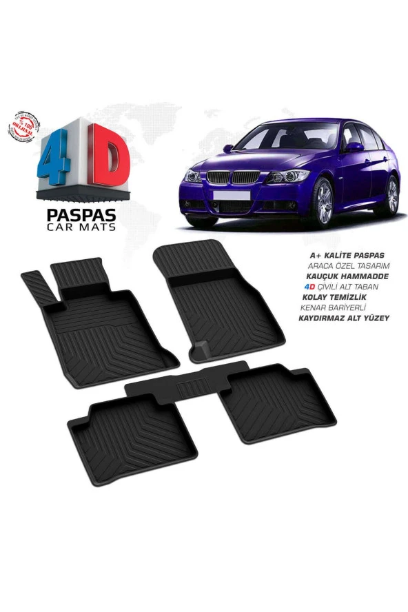 Bmw 3 Serisi E90 4D Havuzlu Paspas 2005-2012 A+Kalite ürün görseli 1