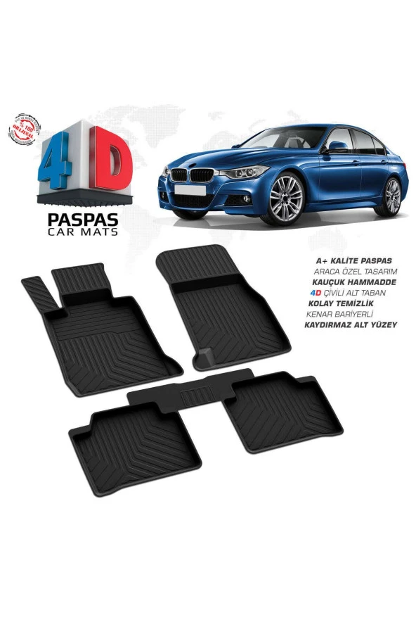 Bmw 3 Serisi F30 4D Havuzlu Paspas 2011 ve Üzeri A+Kalite ürün görseli 1