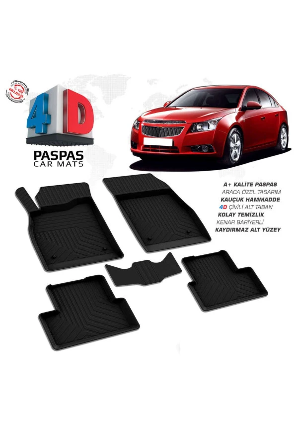 Chevrolet Cruze 4D Havuzlu Paspas 2009 ve Üzeri A+Kalite ürün görseli 1