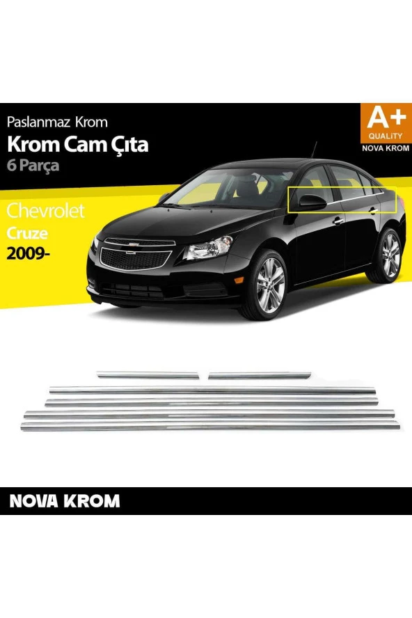 Chevrolet Cruze SD Krom Cam Çıtası 6 Prç 2009 Üzeri ürün görseli 1