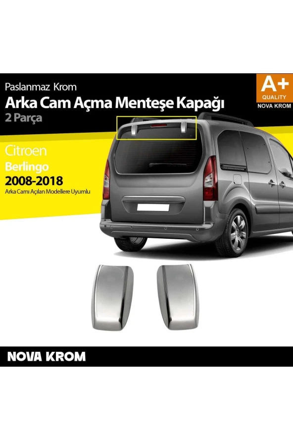 Citroen Berlingo Krom Arka Cam Açma Menteşe Kapağı 2 Prç 2008-2018 ürün görseli 1