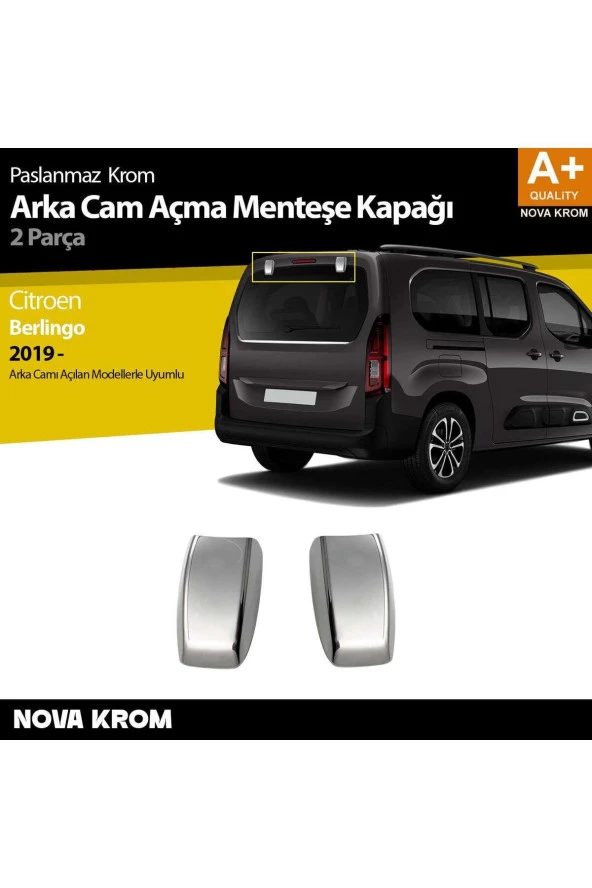 Citroen Berlingo Krom Arka Cam Açma Menteşe Kapağı 2 Prç 2019 Üzeri ürün görseli 1