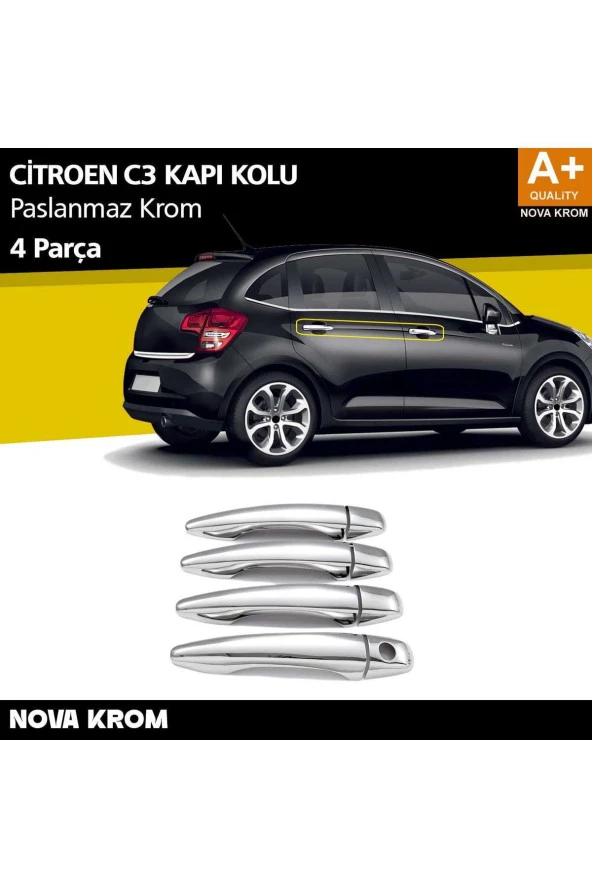 Citroen C3 Krom Kapı Kolu 4 Kapı 2010-2016 ürün görseli 1