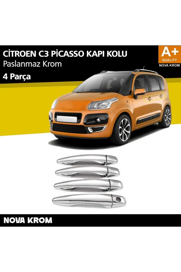 Citroen C3 Picasso Krom Kapı Kolu 4 Kapı 2010 Üzeri ürün görseli 1