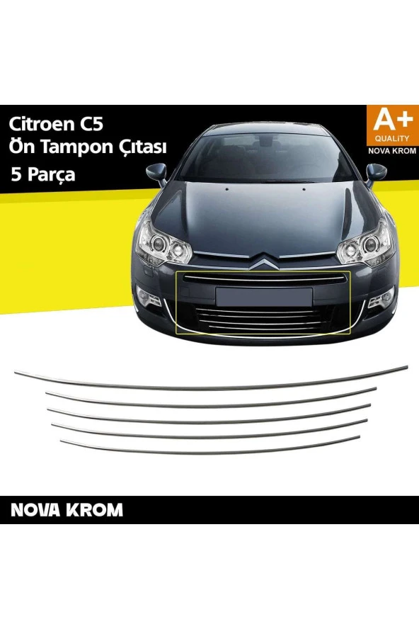 Citroen C5 Krom Ön Tampon Çıtası 5 Prç 2008-2017 ürün görseli 1