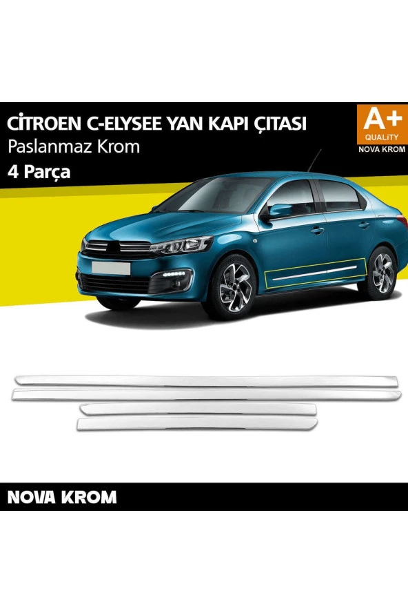 Citroen Elysee Krom Kapı Yan Çıtası 4 Prç 2012 Üzeri ürün görseli 1