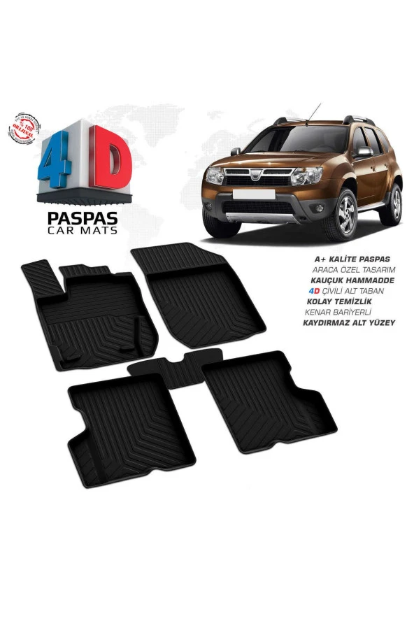Dacia Duster 4D Havuzlu Paspas 2009-2018 ürün görseli 1