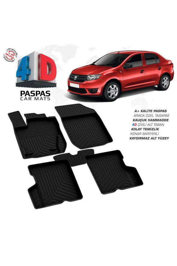 Dacia Logan 2 4D Havuzlu Paspas 2013-2020 A+Kalite ürün görseli 1