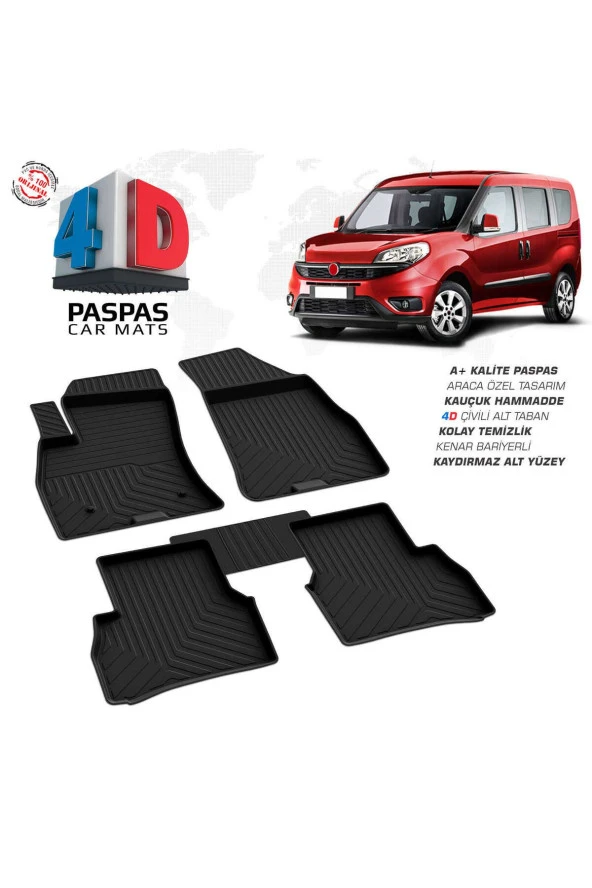 Fiat Doblo 4D Havuzlu Paspas 2010 ve Üzeri A+Kalite ürün görseli 1