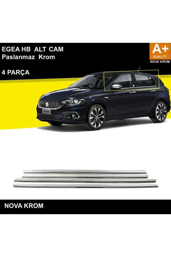 Fiat Egea HB Krom Cam Çıtası 4 Prç. 2015 Üzeri ürün görseli 1