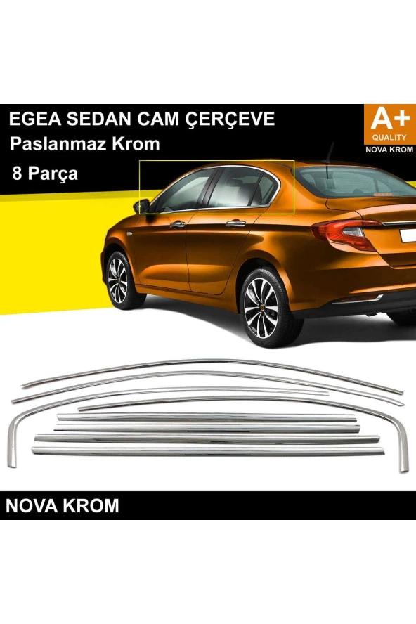 Fiat Egea SD Krom Cam Çerçevesi 8 Prç. 2015 Üzeri ürün görseli 1