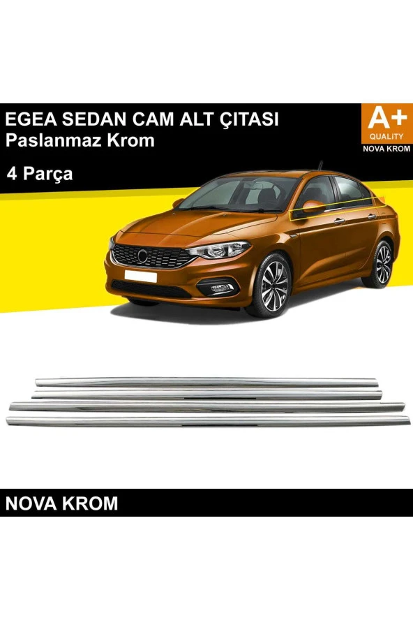 Fiat Egea SD Krom Cam Çıtası 4 Prç. 2015 Üzeri ürün görseli 1