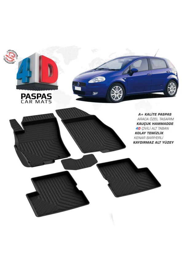 Fiat Grande Punto 4D Havuzlu Paspas 2006-2018 A+Kalite ürün görseli 1