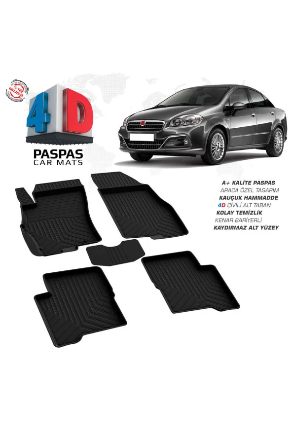 Fiat Linea 4D Havuzlu Paspas 2007-2018 A+Kalite ürün görseli 1