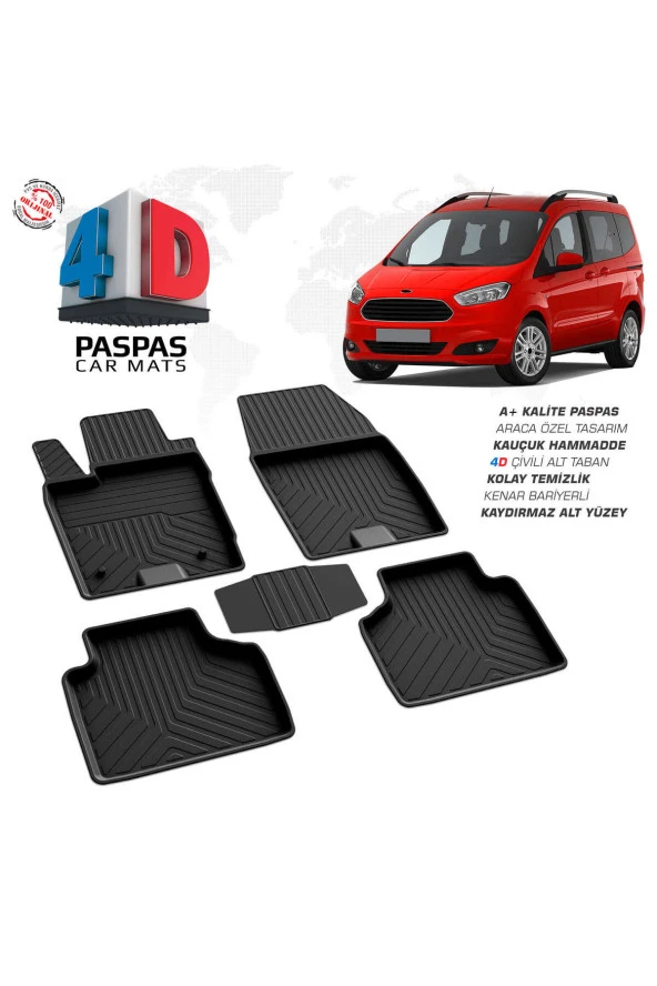 Ford Courier 4D Havuzlu Paspas Siyah A+Kalite ürün görseli 1