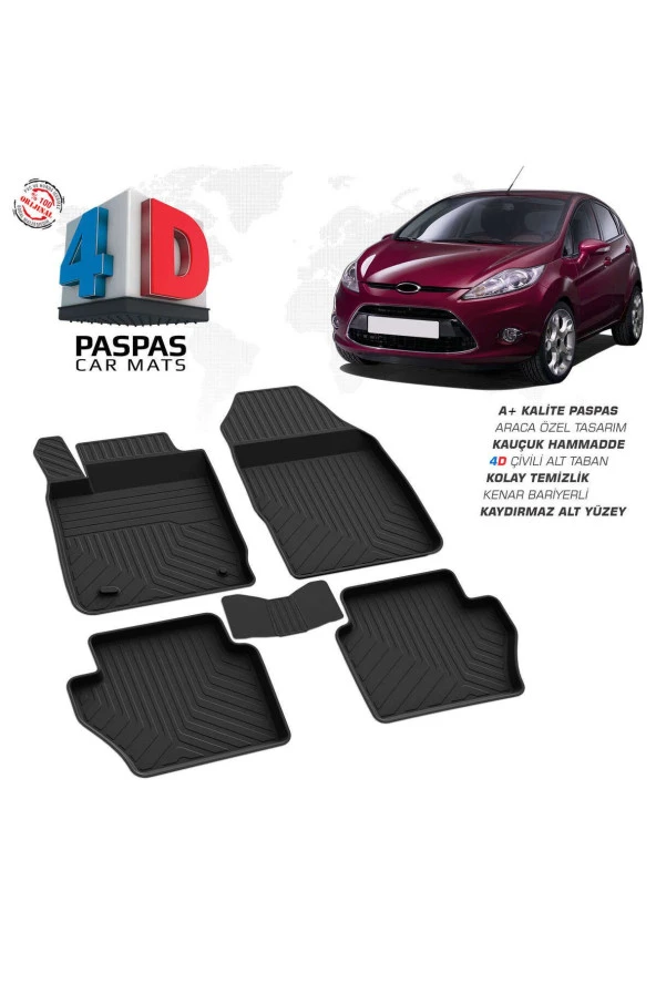 Ford Fiesta 4D Havuzlu Paspas 2009-2015 A+Kalite ürün görseli 1
