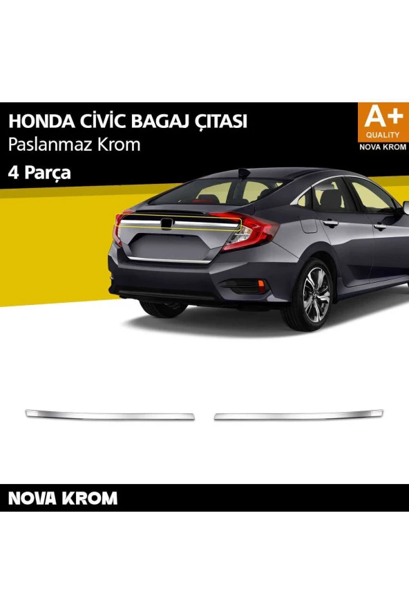Honda Civic Krom Bagaj Çıtası 2 Prç 2016-2021 ürün görseli 1