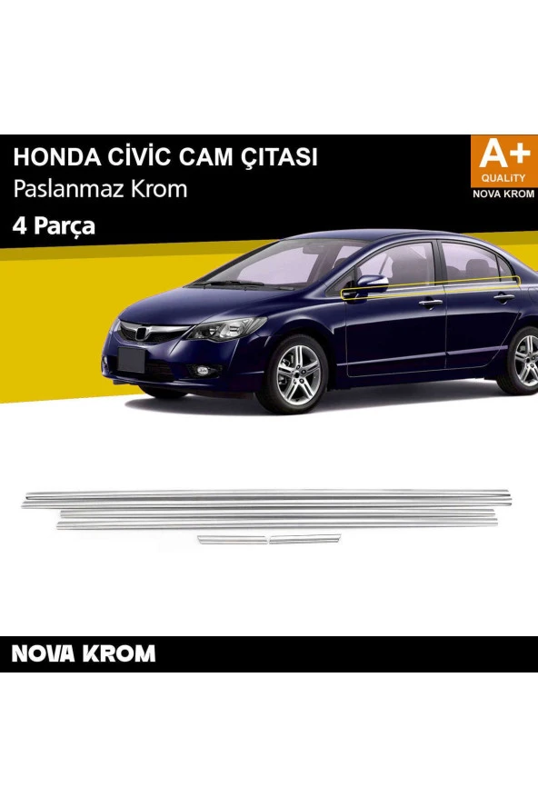 Honda Civic Krom Cam Çıtası 6 Prç 2006-2012 ürün görseli 1