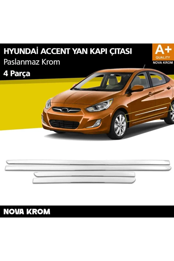 Hyundai Accent Blue Krom Kapı Yan Çıtası 2011-2017 ürün görseli 1
