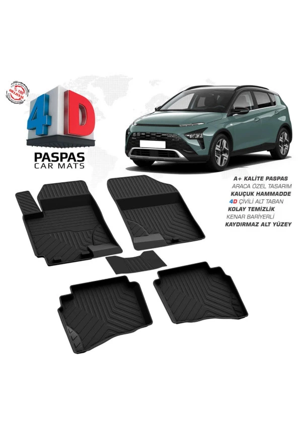 Hyundai Bayon 4D Havuzlu Paspas 2021 Üzeri A+Kalite ürün görseli 1