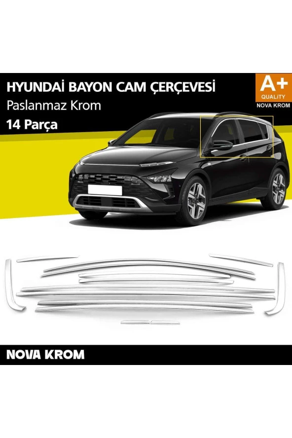 Hyundai Bayon Krom Cam Çerçevesi 14 Prç. 2021 Üzeri ürün görseli 1