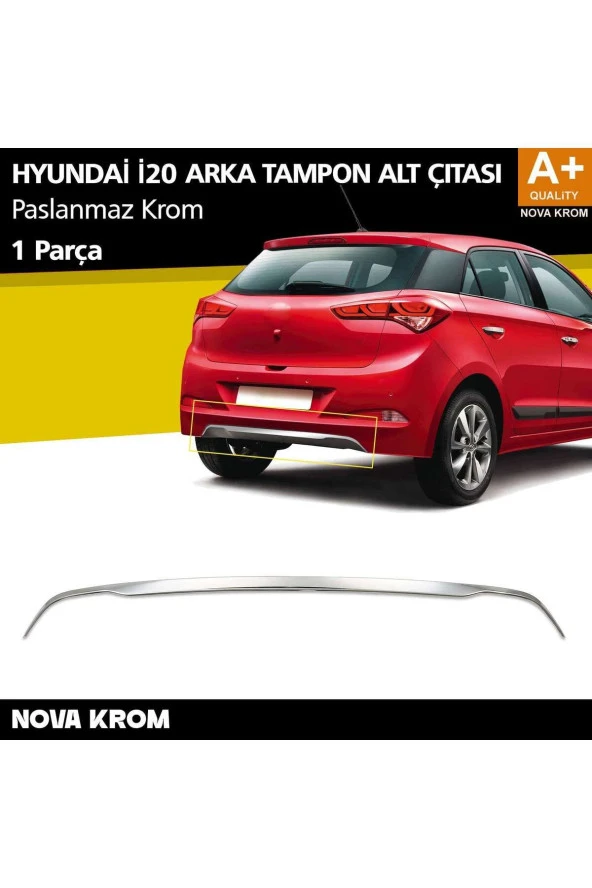 Hyundai i20 Krom Arka Tampon Alt Çıtası 1 Prç. 2014-2018 ürün görseli 1