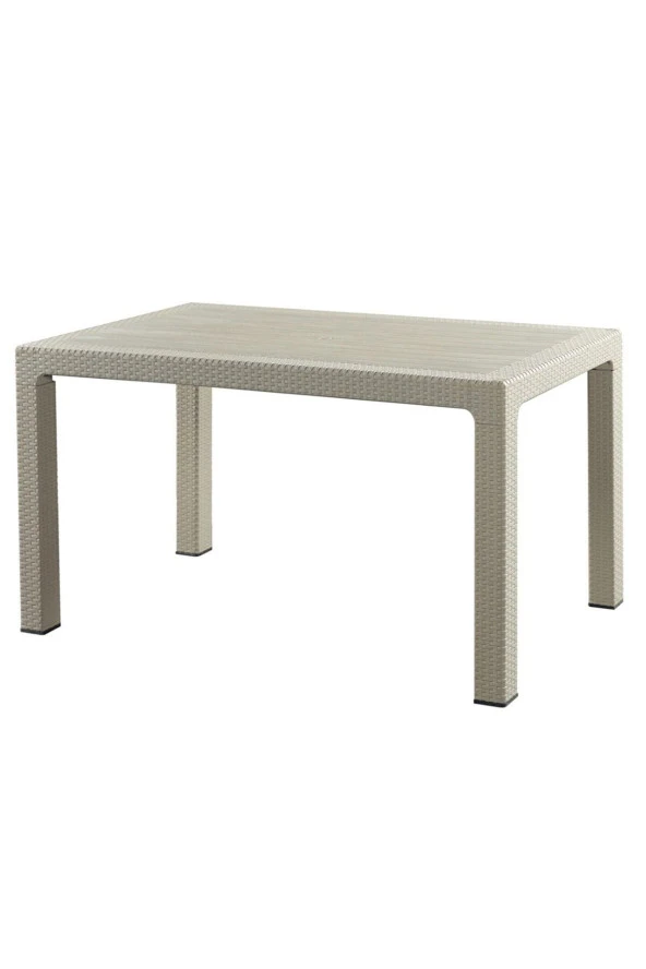 Almina Bambu Rattan Masa 80X140 Kapuçino Camsız Masa ürün görseli 1
