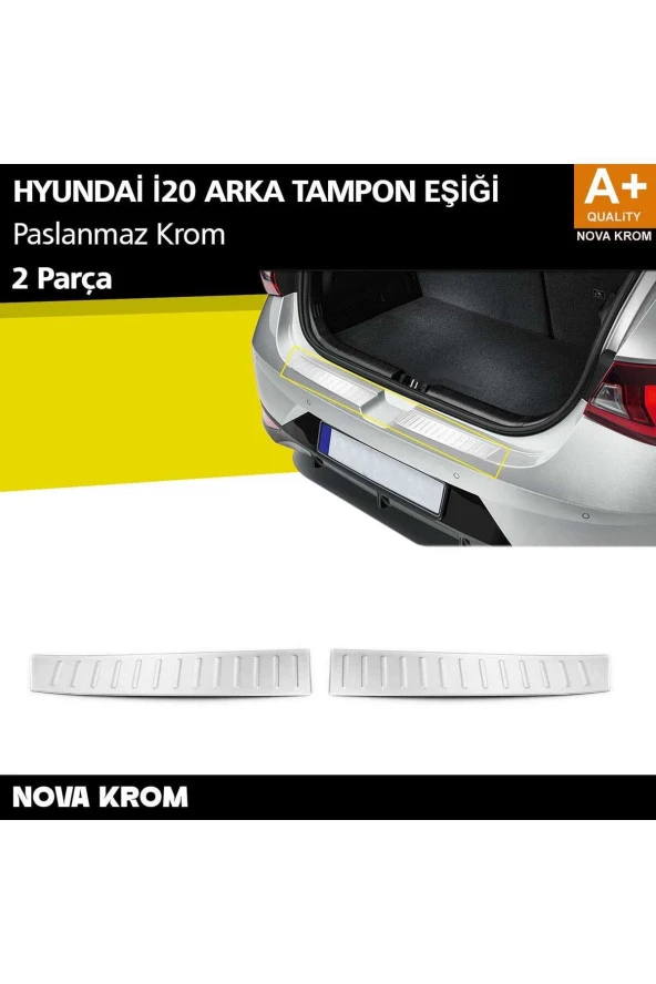 Hyundai i20 Krom Arka Tampon Eşiği 2 Prç. 2020 Üzeri ürün görseli 1