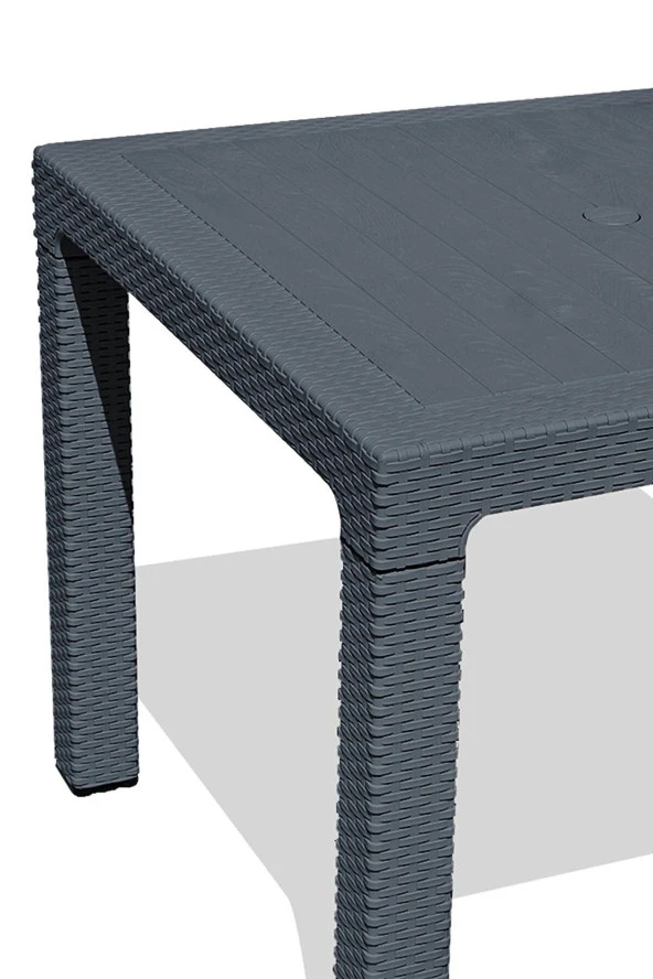 Almina Bambu Rattan Masa 90X150 Camsız Masa - Resim 2