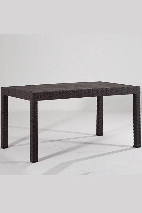 Almina Bambu Rattan Masa 90X150 Beyaz Camsız Masa ürün görseli 1