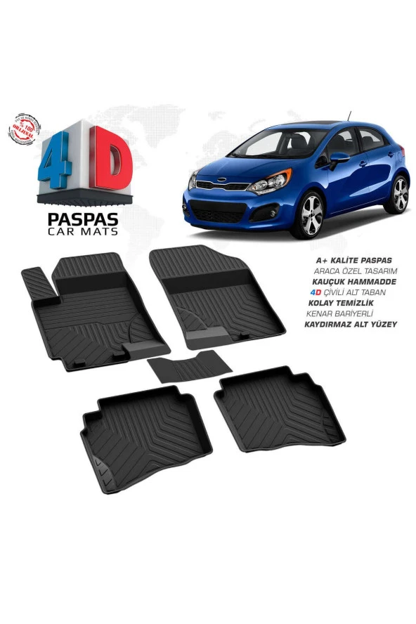 Kia Rio 3 4D Havuzlu Paspas 2011-2016 A+Kalite ürün görseli 1