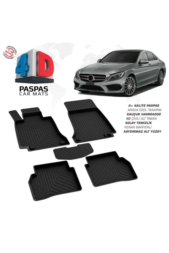 Mercedes C Serisi W205 4D Havuzlu Paspas 2015 ve Üzeri A+ Kalite ürün görseli 1