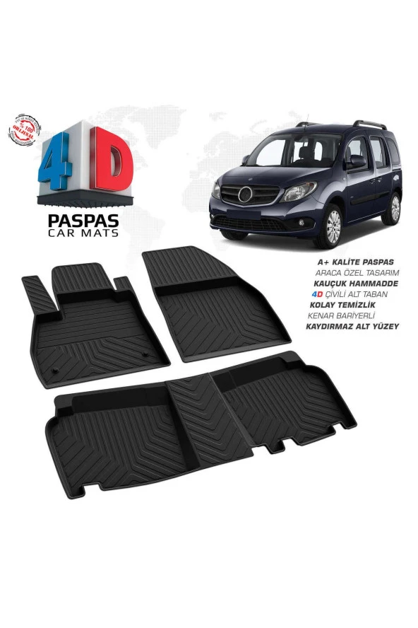 Mercedes Citan 4D Havuzlu Paspas 2008 ve Üzeri A+ Kalite ürün görseli 1
