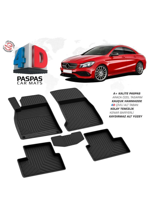 Mercedes Cla Serisi C117 4D Havuzlu Paspas 2013-2018 A+Kalite ürün görseli 1