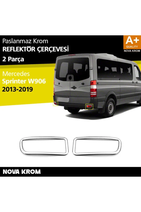 Mercedes Sprinter W906 Krom Arka Reflektör Çıtası 2 Prç. 2013-2018 ürün görseli 1
