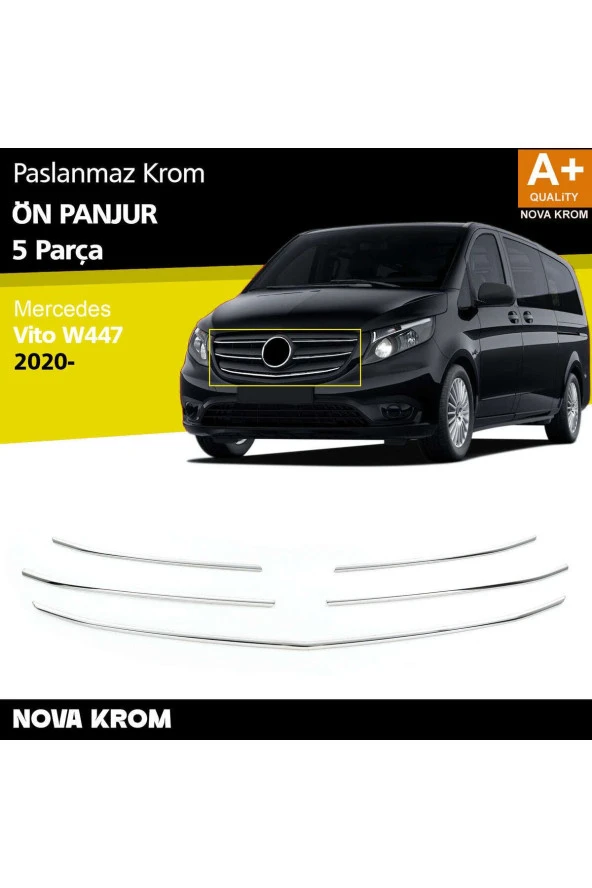 Mercedes Vito W447 Krom Ön Panjur 5 Prç. 2020 Üzeri ürün görseli 1