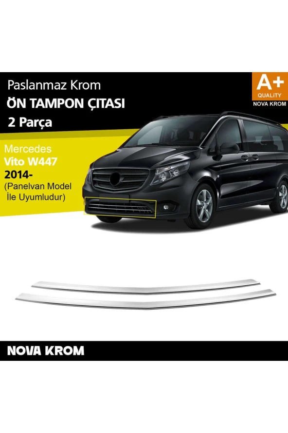 Mercedes Vito W447 Krom Ön Tampon Çıtası 2 Prç. 2014 Üzeri Panelvan ürün görseli 1