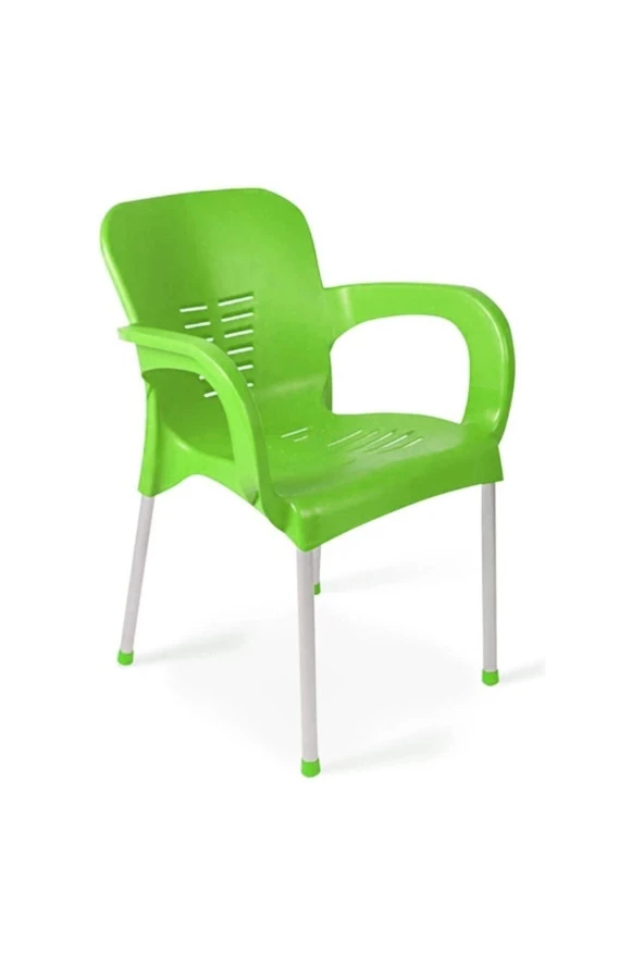 Almina Plastik Sandalye Metal Ayaklı Bahçe Balkon Ve Teras Sandalyesi 4 Adet ürün görseli 1