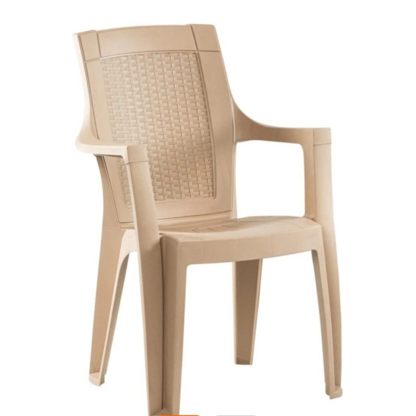 Almina Rattan Sandalye Kollu Bahçe Balkon Ve Teras Sandalyesi 6 Adet ürün görseli 1