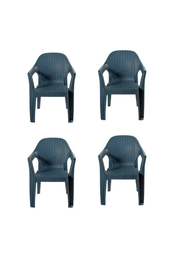 Almina Rattan Sandalye Bahçe Balkon Ve Teras Sandalye 4 Adet ürün görseli 1