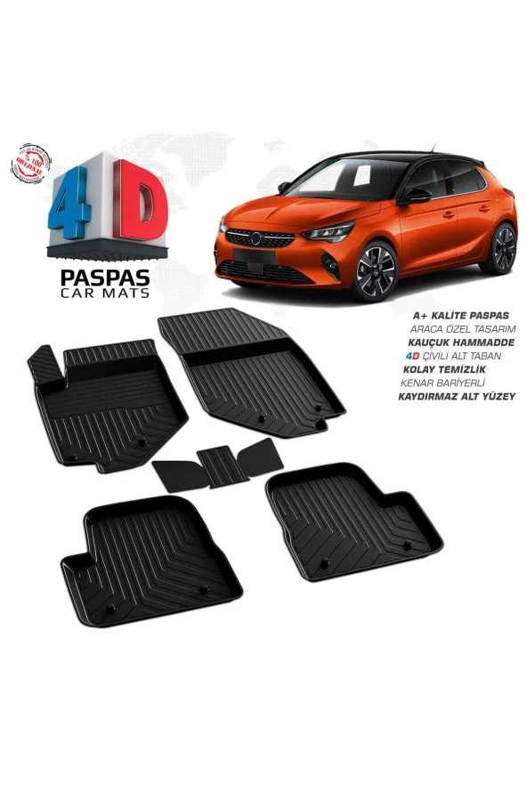 Opel Corsa F 4D Havuzlu Paspas 2019 ve Üzeri A+Kalite ürün görseli 1