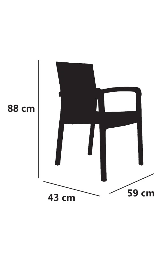 Violet Trend Lüx Rattan Koltuk Rattan Desen Bahçe Koltuğu Balkon Bahçe Teras Sandalye Cappuccino 4'Lü Set ürün görseli 1